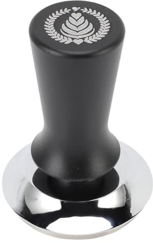 Riuulity 58mm Stainless Steel Coffee Tamper, Automatic Calibrated Hand Tamper Press Tool for Cafe Home with Self Weight Distribution (Black)