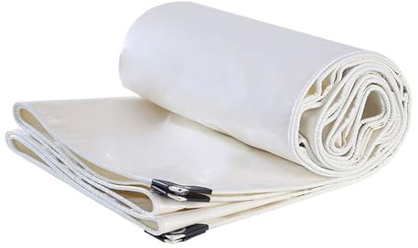 Telone impermeabile in PVC resistente, 2 x 3 m, 3 x 4 m, 4 x 5 m, 4 x 6 m, resistente, con occhielli in metallo, versatile telone bianco per piscina e campeggio