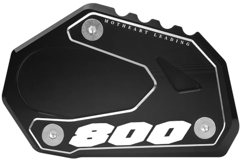 MotHeartCNC Motorrad-Seitenständerfuß-Vergrößerung für V-Strom 800DE (DL 800DE) 2023-2025 Stabiler Halt Seitenständerplatte Maximale Stabilität CNC-Vergrößerung Zubehör (Schwarz)