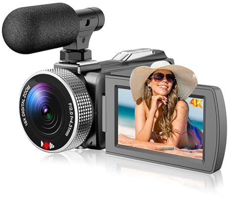Elprico Videokamera -Camcorder, 4K 48MP Digitalkamera -Rekorder mit Multi -Winkel -Rotationsbildschirm Vlogging -Kamera Zum Streaming und Aufnehmen