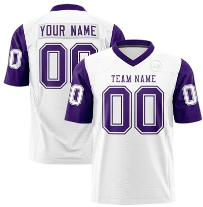 Personalisiert American Football Trikots mit Name Nummer,Benutzerdefinierte Rugby Trikot T-Shirt für Herren Kinder