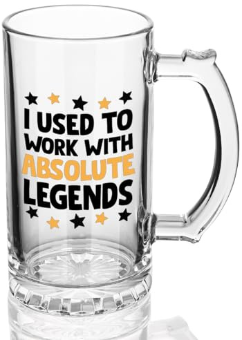 Joymaking Beer Glass Leaving Gifts for Men Women Colleagues, New Job Gifts - I Used to Work with Absolute Legends, Beer Mug 0.5L