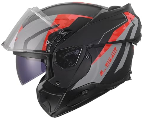 LS2, Modularer Motorradhelm ADVANT II GLIDE Black Grey Red, S