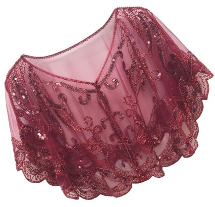 MURYE Chal brillante de los años 20 para mujer, accesorios de vestido de noche, para graduación, bufanda elegante con lentejuelas, envoltura de noche para novia, B, Talla única