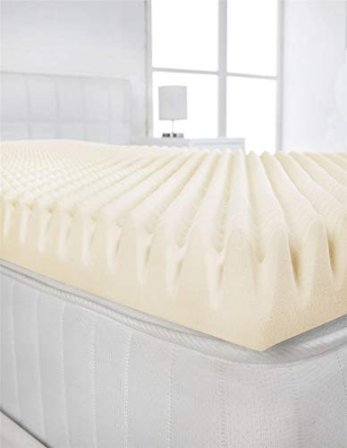 Littens 4 (100mm) Extra Deep European Continental Single Bed Size Visco Memory Foam Mattress Topper Profile, Egg Shell Crate Box, Orthopaedic, Support, Pain Relief (90cm x 200cm) UK Made