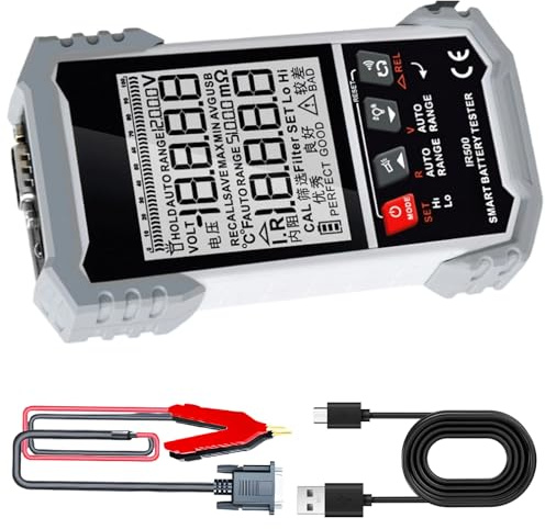 Tester portatile per batterie al litio acido: misuratore di tensione/resistenza accurato con LCD per professionisti Tester batteria per batterie al litio acido tensioni accurate rilevatori di