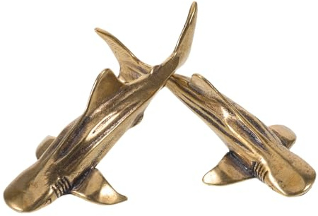 Gadpiparty Lot de 2 Statues en Laiton de Poisson pour Bain d'oiseaux, Décor Extérieur Artistique, Purification de l'eau, pour Jardin et Terrasse