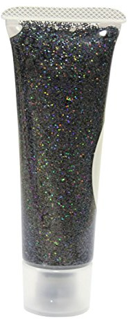 Eulenspiegel 907153 - Glitzergel Schwarz-Juwel, 18 ml, Karneval, Halloween, Mottoparty