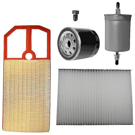 BESTPRICE Inspektionspaket Filterset mit 1x Luftfilter, 1x Innenraumfilter (Pollenfilter), 1x Ölfilter, 1x Kraftstofffilter, Kompatibel mit VW BORA I (1J2) (1J6), GOLF 4 (1J1) (1J5)
