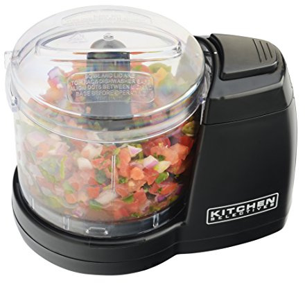 Kitchen Selectives Mini Chopper by Select Brands - Mini Electric Food Chopper for Kitchen Appliances - Features Dishwasher-Safe Parts - Chops, Minces & Dices - 1-1/2 Cups, Black