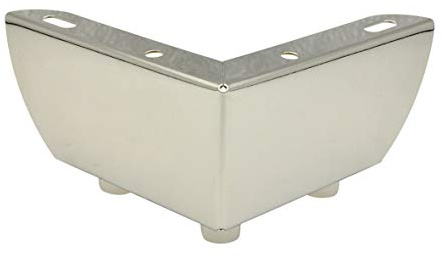 WAGNER Möbelbein/Möbelfuß/Tischbein/Sofafuß - Sofa Wing - Stahl verchromt, Anschraubplatte, 3 Noppen, Höhe 6 cm, Schenkellänge 11 cm, für Palettentisch - 12044001