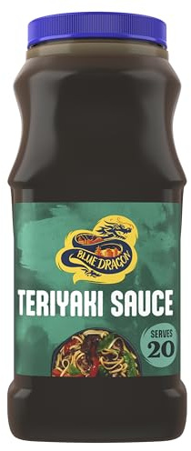 Blue Dragon - Salsa Teriyaki con Jengibre, Salsa de Soja Japonesa, Sabor Dulce Caramelo - 1 Litro | Sabor dulce caramelo con toque picante. Apto para marinar pollo, carne, pescado, verduras y tofu