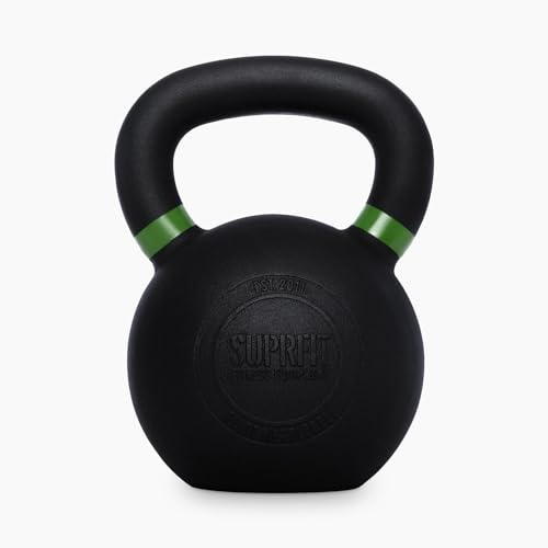 SUPRFIT – Elite Kettlebells 24 kg – pulverbeschichtete Kugelhantel aus massivem Gusseisen für Fitness, Crossfit & Krafttraining – mit Farbcodierung zur besseren Unterscheidung der Gewichte