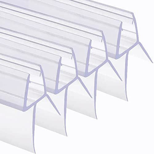 Lindman Premium Duschtürdichtung 4x100 cm, mit verlängerter Gummilippe für trockenen Boden im Badezimmer, Glastür-Duschdichtung für 6 mm, 8 mm Glasstärke, Duschstange für Duschkabine mit wasserabweise