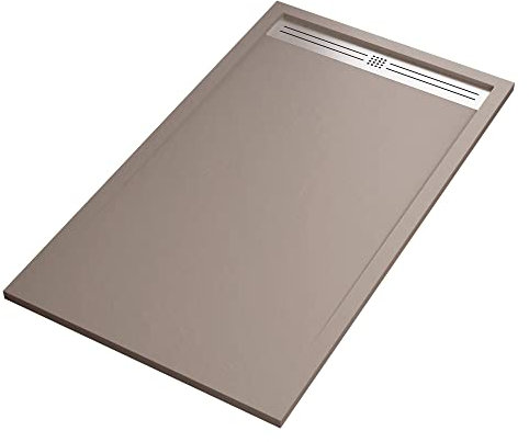 Receveur de douche en résine marbre sable effet pierre-ciment RELAX - 70 x 130