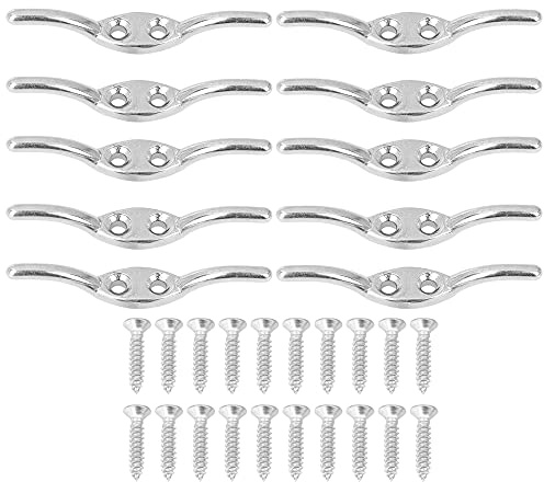X AUTOHAUX 10 Set Marine 316 Stainless Steel Rope Boat Deck Flagpole Cleat Hook