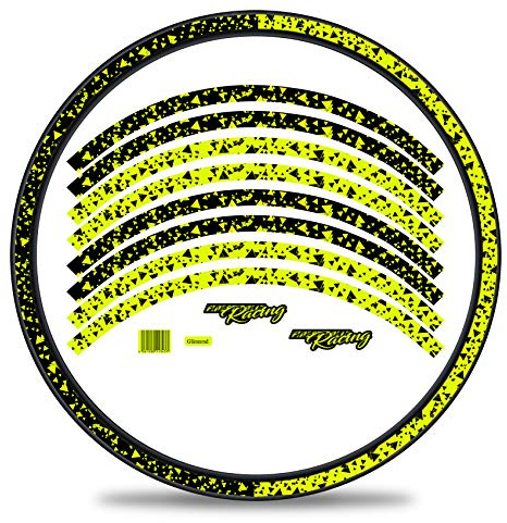 Finest Folia 16-teiliges Set Felgenrandaufkleber Sticker für Fahrrad Felgen im 2 Face Design Komplett Set für 27 29 für Rennrad Mountainbike MTB Laufrad