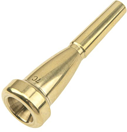 1 x Yootones Trompeten-Mundstück aus Metall, vergoldet, kompatibel mit Trompeten-Zubehörteilen (7C)
