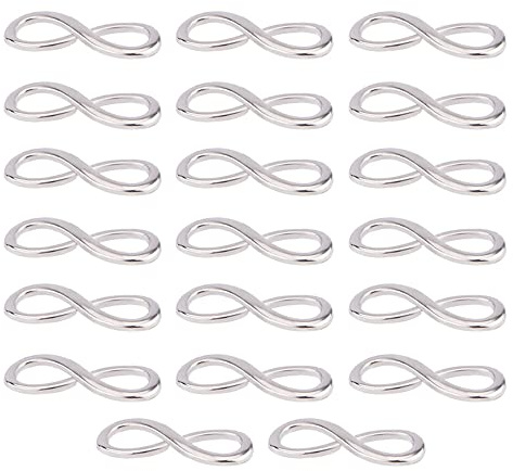 20 Pcs Infinity Link Connector Silver Infinity Connector Charms Alloy Infinity Symbol Connector for DIY Bracelet Necklace Jewelry Making Accessories