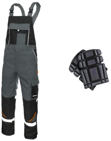 Overol con babero y tirantes Dungaree para hombre, pantalones reflectantes de alta visibilidad, con rodilleras, chaqueta disponible, perfecta para trabajos mecánicos de pisos