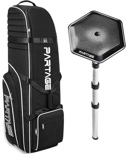 Partage Golf-Reisetasche mit Stützsystem, Golf-Reisetasche für Fluggesellschaften, 900D strapazierfähiges Oxford-Gewebe, Schwarz