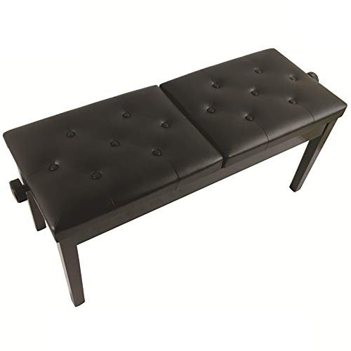 DRSM Klavierhocker Tastatur Sitzbank Unabh?ngiger Lifting Klavierhocker Knopf Oberfl?Che PU-Leder-Klavierhocker Klavier Doppel Klavierhocker Gitarrentrommel Orgel (Schwarz 108x39x48cm)