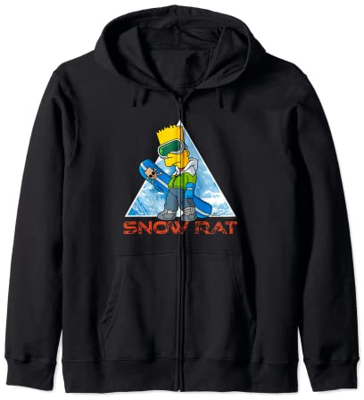The Simpsons Bart Simpson Snowboarding Snow Rat Sudadera con Capucha