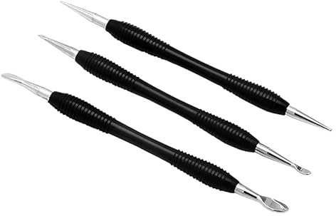VIGAN 3 Stück/Set Leder Bastelwerkzeug Modellierspitze Stylus Modellierung Schnitzwerkzeug Löffel Kugeln Prägen Schnitzmesser Presswerkzeug