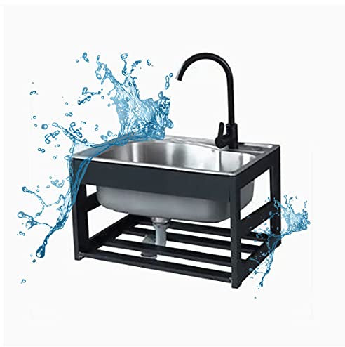 Lavelli da Esterno Freestanding Lavandino da Esterno Lavello Cucina 1 Vasca Piccolo Lavaggio Verticale Postazione di Lavoro Portatile Mini Lavabo da Parete Terrazza Sala da Pranzo (Color : B, Size :