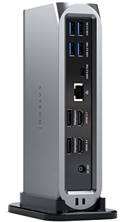 SATECHI 16-in-1 Thunderbolt 4 USB-C Dockingstation, 96W Ladeleistung, bis zu 4 Monitore 4K/60Hz, USB-C-Datenport, 6 USB-A Ports, Micro/SD Slots, 2.5Gbps Ethernet, für Mac/Windows, MacBook Air/Pro M4