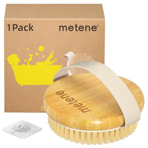 Metene Dry Body Brush for Radiant Skin, Exfoliates and Softens Skin, Improve Circulation, Body Scrubber with Soft and Stiff Bristles, Suitable for All Kinds of Skin