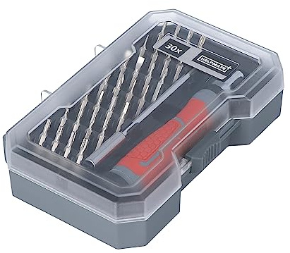 HELPMATE Präzisionsbitsatz mit Ratschengriff 30-teilig, Präzisionsbits, Reparatur von Smartphones, Tablets, MP3-Player, Laptops, Uhren, Brillen & Co.