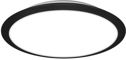 BRILONER – Deckenlampe für das Bad, Deckenleuchte mit einstellbarer Lichtfarbe, LED Lampe, Badezimmerlampe, Badlampe, IP44 Spritzwasserschutz, 370x65 mm, Schwarz