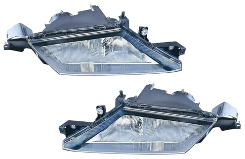 EASYSHOP24H Set 2 Faro Fanale Proiettore Anteriore Sinistro e Destro Per Lancia Y Ypsilon H7 H3 da 2000 a 2003 Con Predisposizione Regolazione Elettrica Gruppo Ottico Luce Fanalino Freccia Bianco