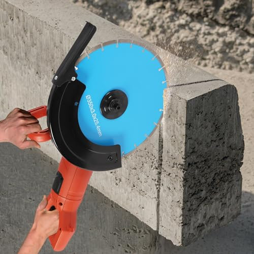 3000W Elektrisch Betonsäge aus Aluminiumlegierung mit Reiner Kupfermotor, 3800r/min Einstellbare Tiefe Betontrennschneider mit Diamantblatt, Betonsäge Trennschleifer Staubfreies mit Drehbarer Griff