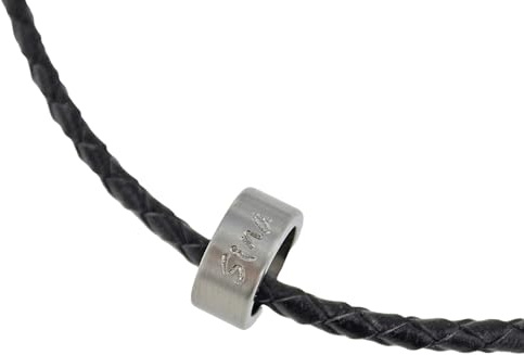 Timbalino Bis zu 3 personalisierte Edelstahlanhänger mit Lederkette, Beads mit Gravur, wählbare Kettenlänge und Lederfarbe, handgefertigt, Herren-, Partner- oder Männerkette