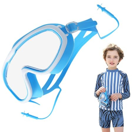 Lunettes de plongée en apnée pour enfants, Lunettes de natation pour enfants - Lunettes de plongée en apnée, Lunettes avec lentilles pour PC, anti-buée 180 degrés Lunettes de plongée pour enfants p