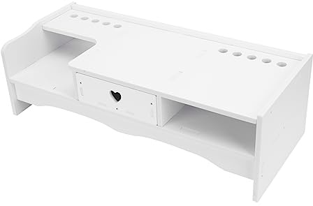 OSALADI Supporto Elevatore per Computer e Rack di Archiviazione da Scrivania in PVC 48x20x15cm, Organizzatore Ufficio per Monitor Rialzato per Postura Corretta e Uso Domestico e Lavorativo