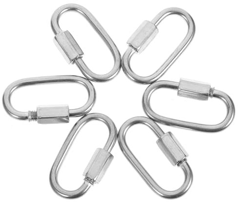 FELTECHELECTR 6stücke Edelstahl Quick Link Kettenverbinder Robuste Verbindungselemente Für Outdoor-anwendungen Edelstahl Verschluss Mit Gewinde Für Erhöhte