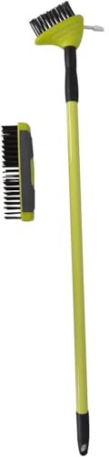 UMKY 3 in 1 Lightweight Weed Brush Set Telescopic Weed Remover Tool - Adjustable Weed Strimmer for Block Paving Brush Weed Set - Garden Weed Brush Weeding Brush Moss Removal Brush
