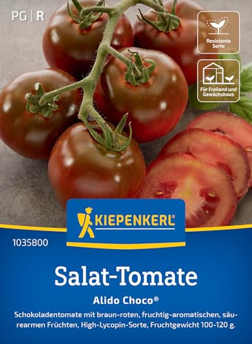 Kiepenkerl Salat-Tomatensamen Alido Choco® 1035800, Gemüsesaat | Schokoladentomate, säurearm, für Freiland, Gewächshaus & Topf