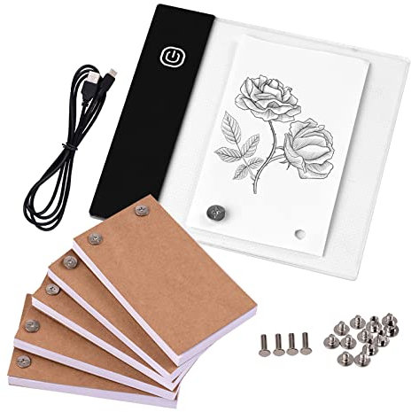 Flip Book Kit, LED Light Box Light Tablet with 5 Flipbooks LED Lightbox for Drawing and Tracing, for Artists, Designers, Children