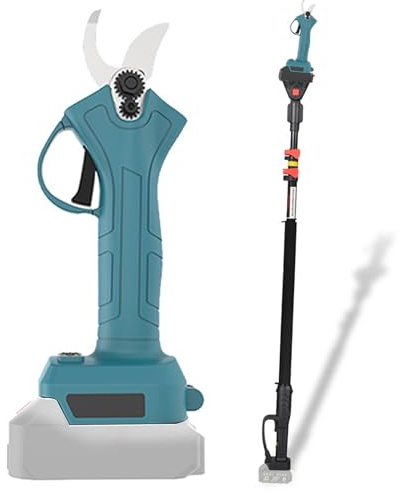 WaaYb Sécateur sur Perche, 4.0Ah Ciseaux de Jardin pour la Taille des Arbres avec écran LCD, 2.5-6.5cm Sécateur électrique sans balais, 15ft de portée Sécateur sans Fil pour Les Arbres