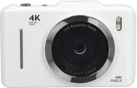 Fotocamera Digitale 4K da 48 MP, Schermo IPS HD da 2,8 Pollici Zoom Digitale 16X Messa a Fuoco Automatica Videocamera Tascabile Portatile per Viaggi, con Messa a Fuoco Automatica