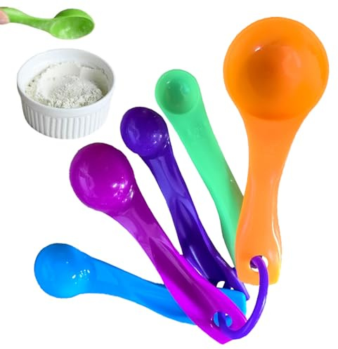 YUZHEDM 10 Stück Messlöffel Messlöffel Verschiedene Kapazitäten Kunststoff Messlöffel Gramm Farbig Verstellbares Messlöffel Teelöffel Messlöffel Zum Abmessen von Gewürzen, Zucker, Salz, öl, Kaffee
