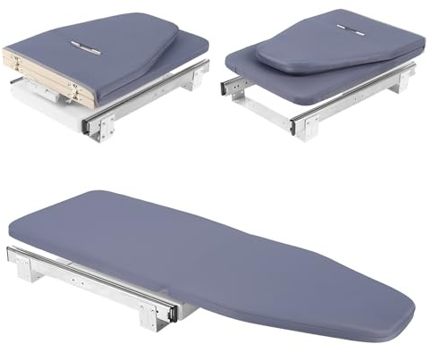 Tabla de planchar plegable giratoria gris – Mesa giratoria 180° con capacidad de carga de 45 kg, plegable y extensible para armario, salón, lavandería