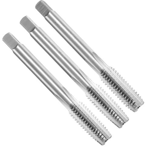 sourcing map 3pcs Hand Tap Set, 3/8-16 UNC Taper/Plug/Bottom Thread Screw Taps, 9CrSi Alloy Tool Steel Hand Threading Tapping Tool Kit