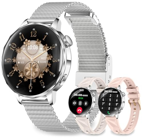 Kazunet Smart Watch da donna, smartwatch da 1,27 pollici (rispondere/effettuare chiamate) compatibile con telefoni iPhone/Android, orologio fitness tracker impermeabile IP68 con monitoraggio del sonno