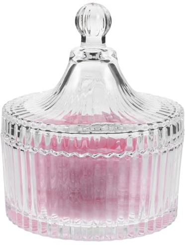 ERINGOGO Houppette Extra Large Douce Et Moelleuse Pour Maquillage Visage Et Corps Applicateur De Poudre Avec Ruban ÉLéGant Utilisation Humide Et SèChe Contenant En Verre Cristal 4.92X4.13X4.13In