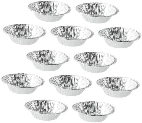 BAZEITFLOW Stampo Monoporzione in Usa e Getta per Crostatine e Muffin Teglia da Forno Anticalore per Dolci Crostate Quiche e Professionale